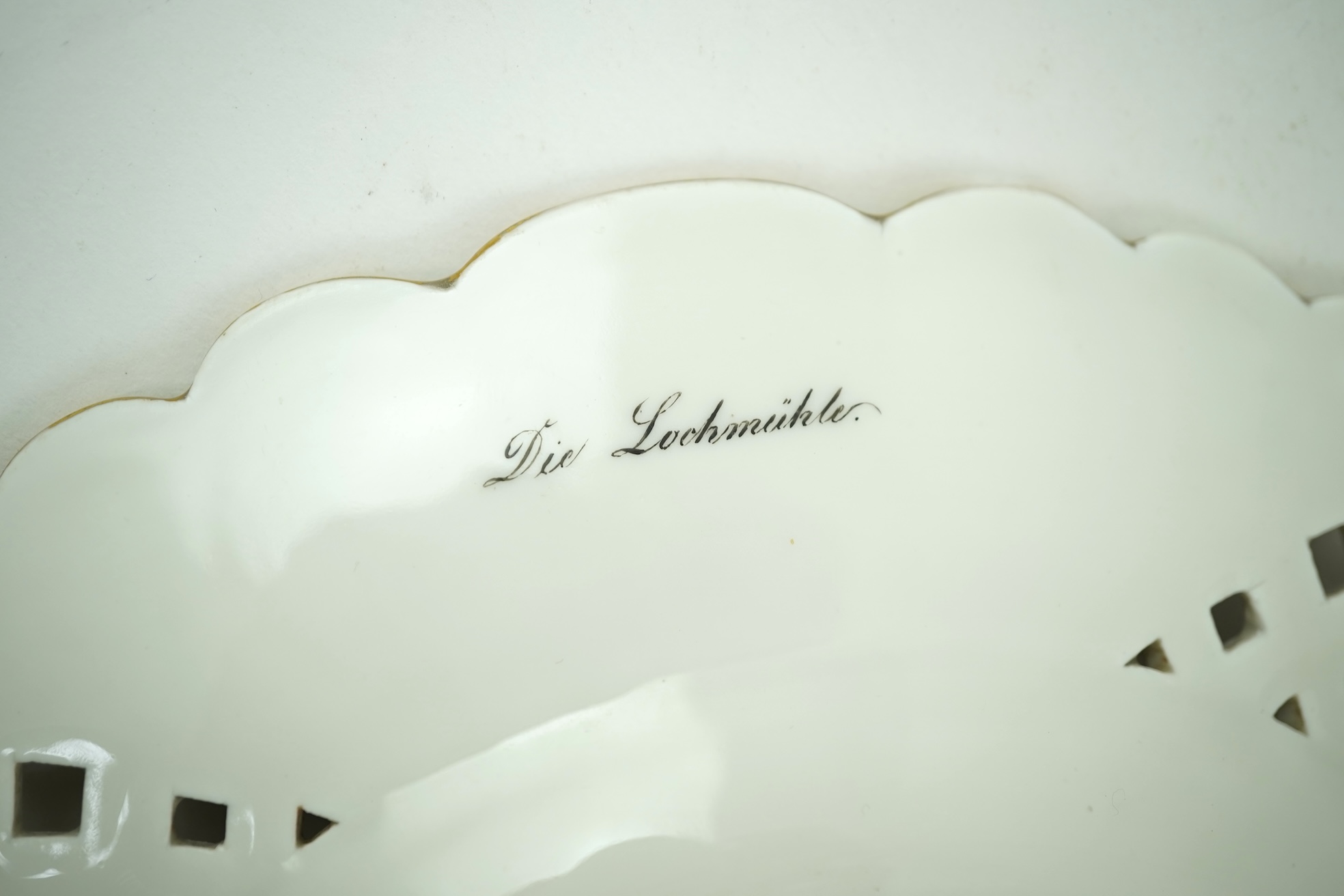 A Meissen topographical reticulated dresser plate, 19th century